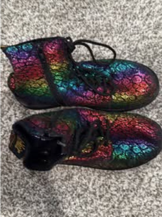 Dr. Martens Rainbow Metallic Scale on Suede Lace-Up Women's Boots - US 6 Size - Picture 3 of 3